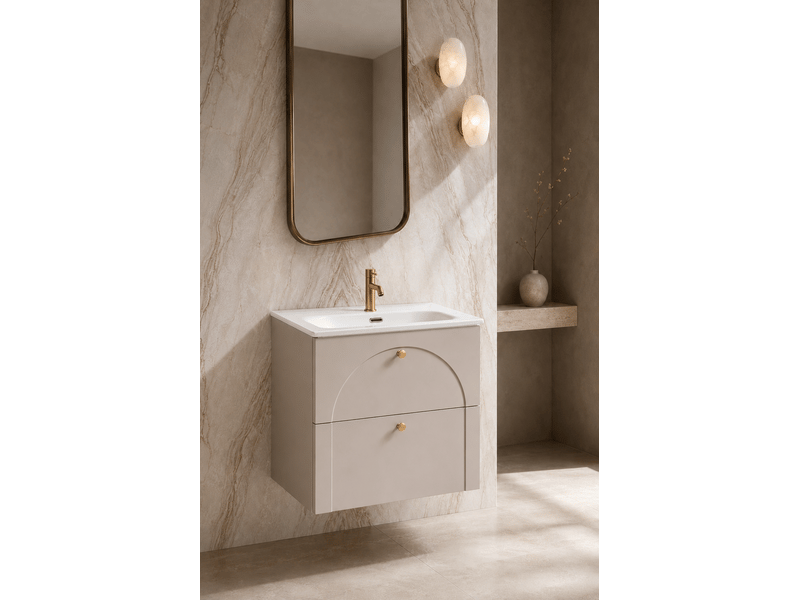  Meuble sous-vasque suspendu aura 60 cm cachemire mat g  - Conforama B