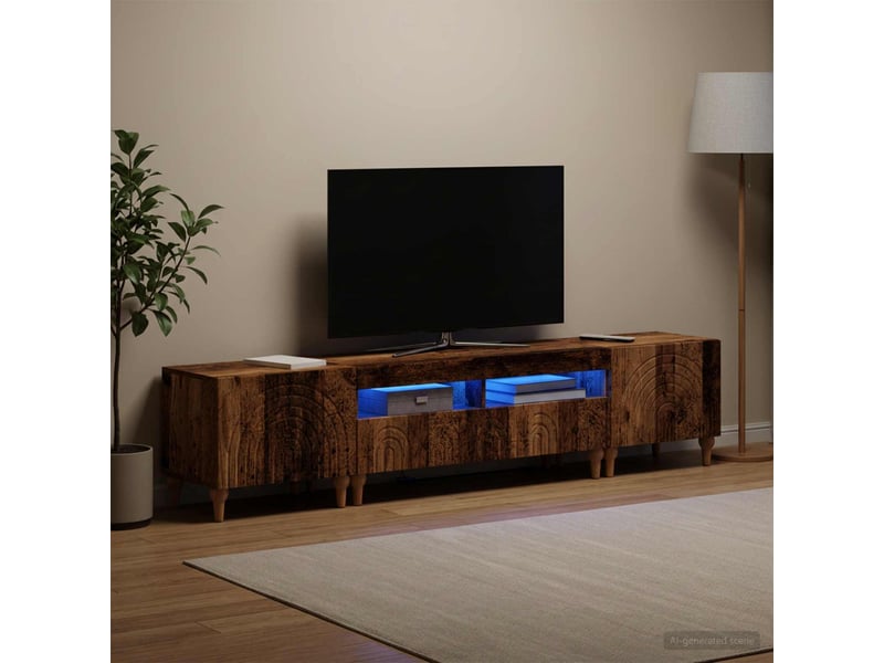 Ensemble de 3 meubles tv led bois ancien bois d'ingénierie shl93443 - Conforama B