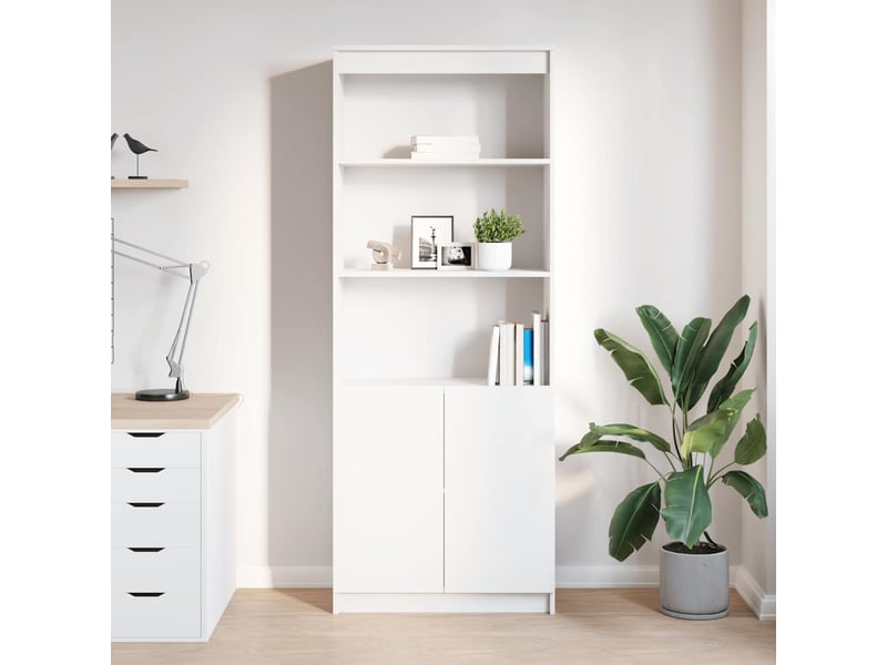  Buffet haut - bahut - meuble de rangement blanc 70x35x180 cm bois d'ingénierie  - Conforama C