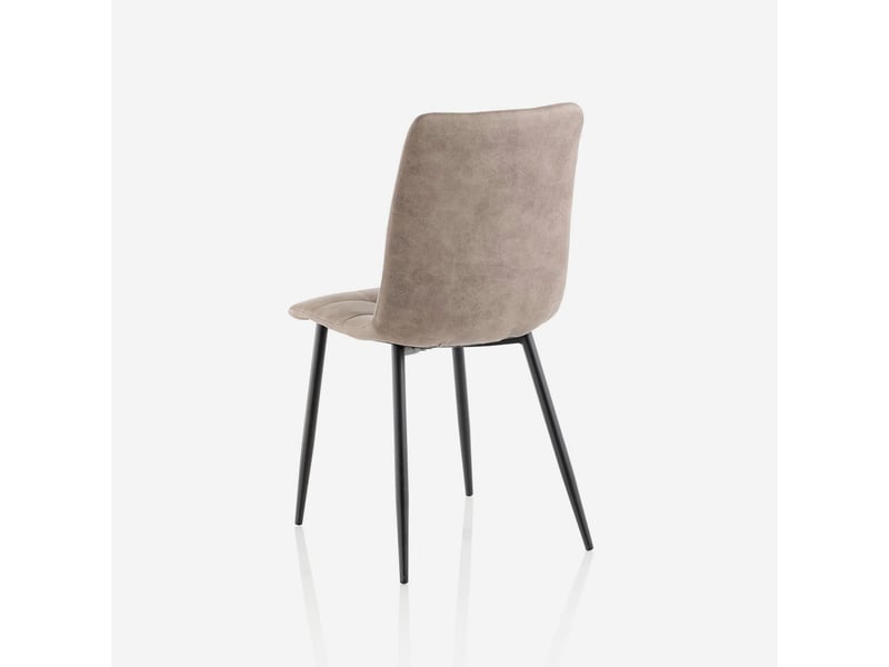  Lot de 4 chaises modernes rembourrées en similicuir lea - marron  - Conforama D