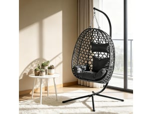 Fauteuil fixe pivotant MEULVA Résine tressée gris vendu A l'unité