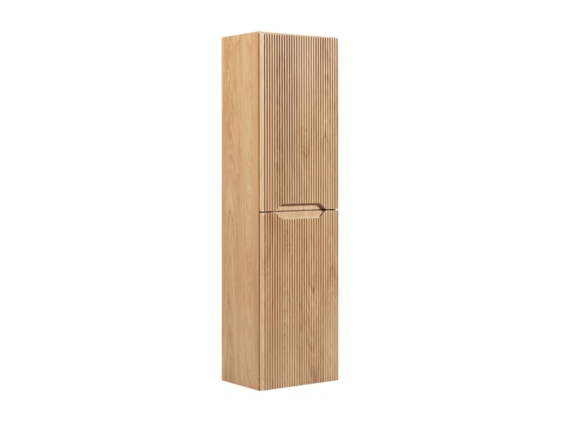  Ensemble meuble sous vasque et colonne novo l.80 cm effet chêne hikora  - Conforama W
