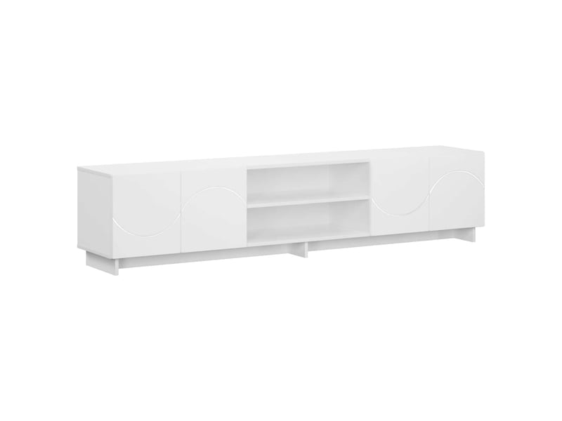  Meuble tv, banc tv 180x34,5x40 cm blanc bois d'ingénierie shl2663  - Conforama A