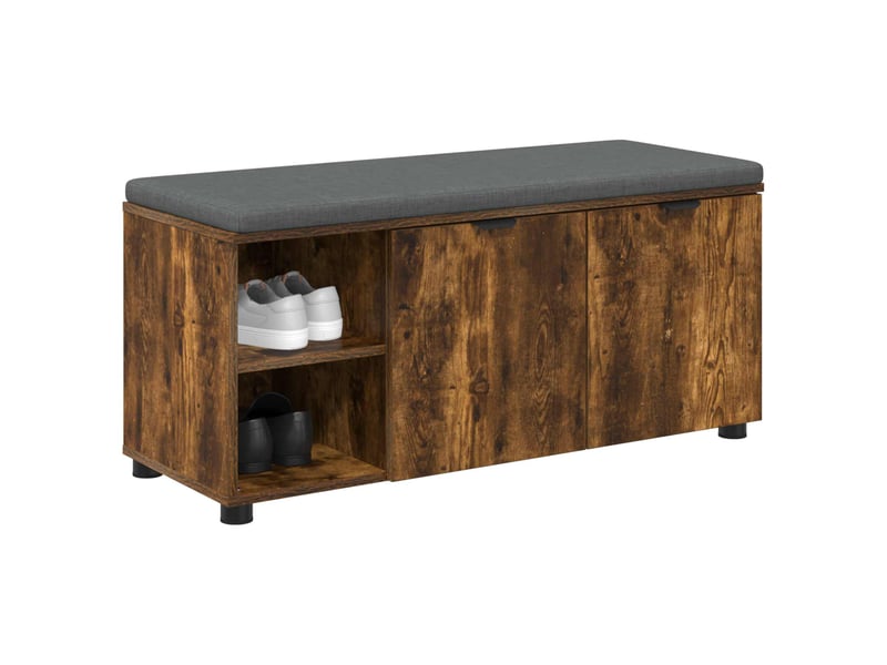  Banc d'entrée, banc interieur avec coussin chêne fumé 100x38x46 cm shl64133  - Conforama C