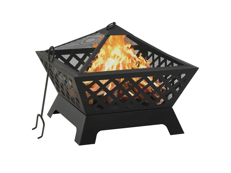  Brasero exterieur, foyer camping avec tisonnier 64 cm xxl acier  - Conforama B