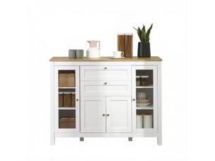 Buffet 4 porte(s)  2 tiroir(s) STILVORA  - 120 cm coloris bicolore 