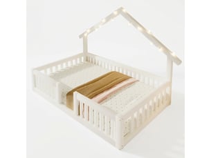 Lit cabane 90x200 cm <strong></strong> <strong></strong> coloris blanc