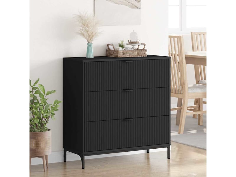  Buffet salon, buffet de rangement avec tiroir noir 79,5x33x82 cm bois d'ingénierie  - Conforama D