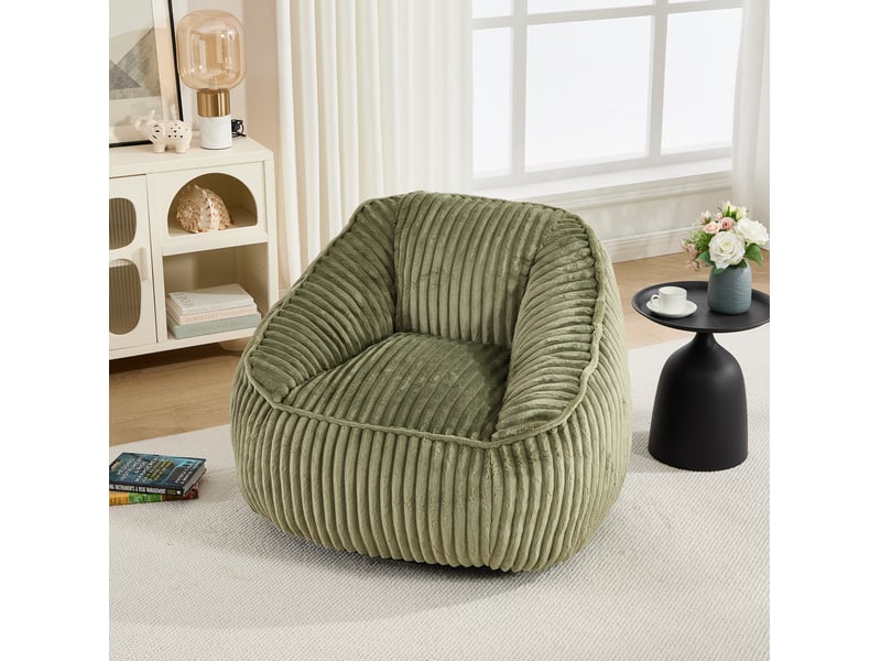  Fauteuil poire modenvie en chenille vert émeraude à mousse à mémoire de forme 98 x 92 x 73 cm  - Conforama D