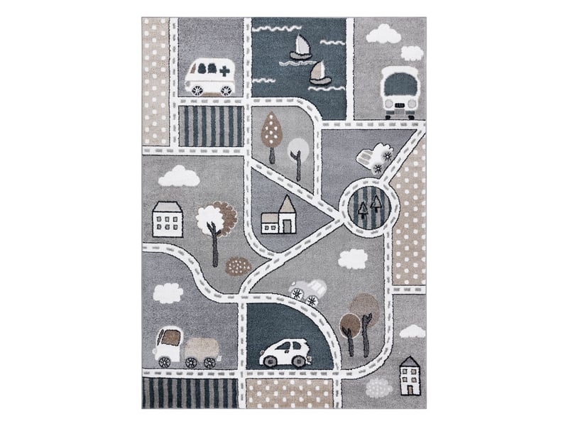  Tapis fun strade pour enfants, rue, ville gris 160x220 cm  - Conforama B