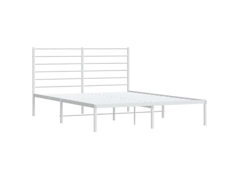  Lit double- lit adulte -  cadre de lit métal sans matelas et tête de lit blanc 120x190 cm  - Conforama B