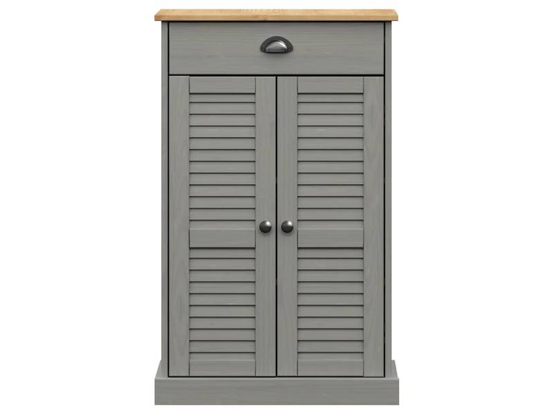  Meuble à chaussure, armoire à chaussures vigo gris 60x35x96 cm bois massif de pin  - Conforama D