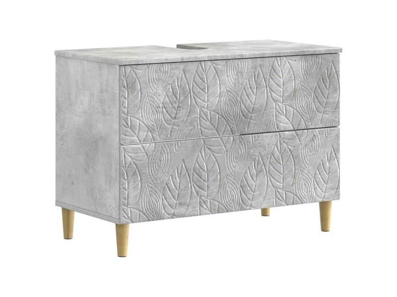  Ensemble de 2 meubles de salle de bain delft gris béton cf63121  - Conforama C