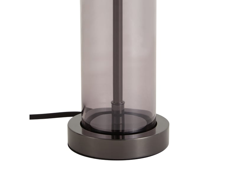  Lampe de table style hôtel chic finition canon de fusil avec verre fumé - amara  - Conforama D