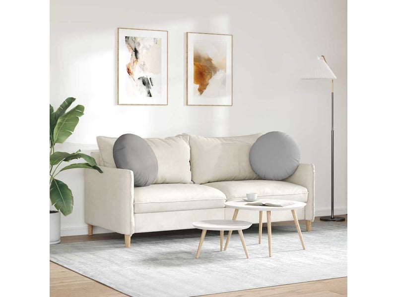 Lot de 2 coussins de siège, coussins décoratifs tissu gris nuage ø50 x 19 cm cf59835 - Conforama D