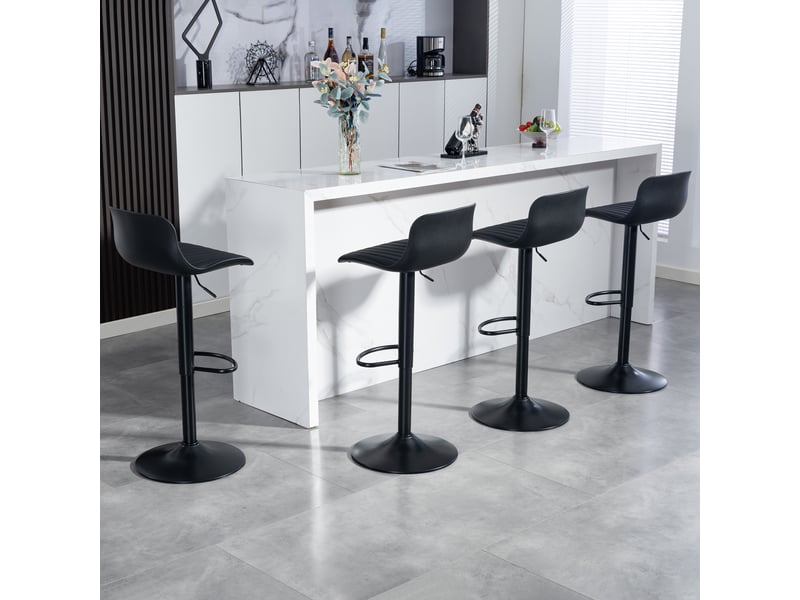  Tabouret de bar 101 x 43 x 45 cm – pivotant et réglable 87 x 43 x 45 cm – ensemble deux pièces – métal avec repose-pieds – noir  - Conforama E