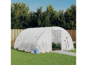 Serre de jardin avec cadre en acier blanc 16 m² 4x4x2 m