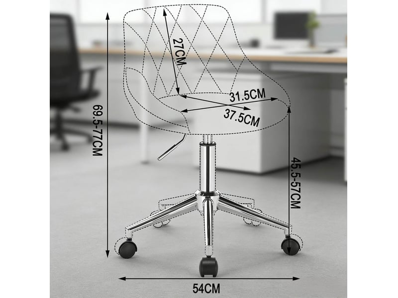  Chaise de bureau à roulettes pivotante et réglable en hauteur rose evryae  - Conforama E