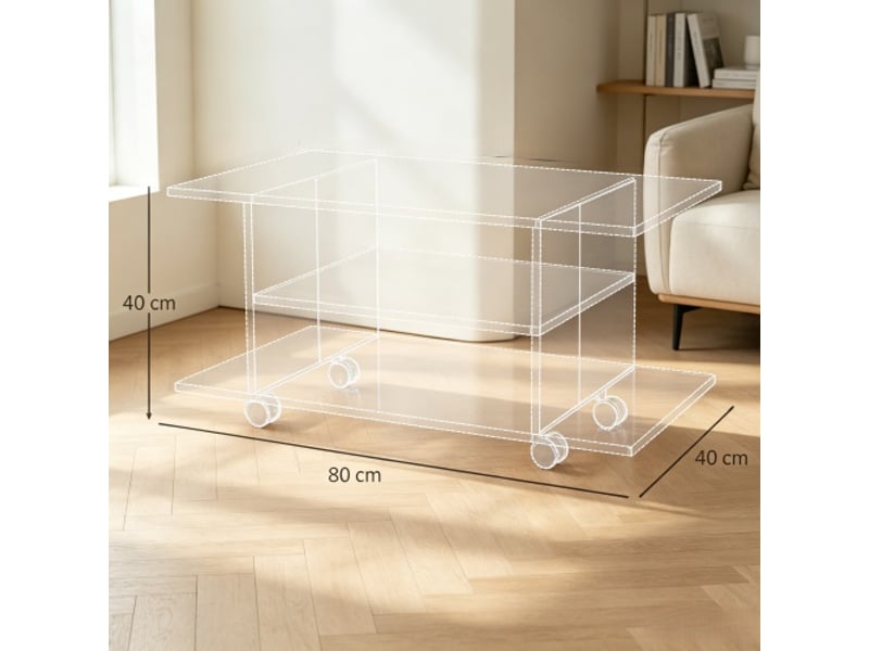  Meuble multimédia fonctionnel avec support tv, table d’appoint mobile et table basse – sur site  - Conforama C