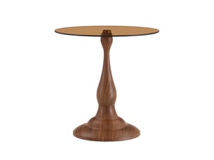 Table basse rond(e) coloris marron MEUBLIV - 50 cmx50 cm