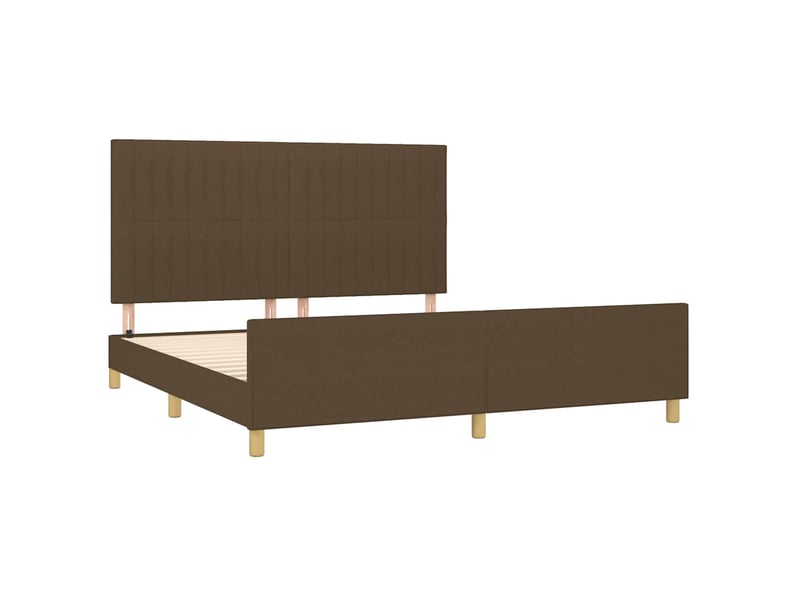 Lit double- lit adulte - cadre de lit sans matelas marron foncé 180x200 cm tissu - Conforama C