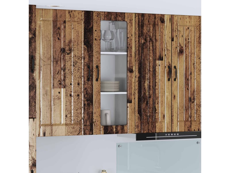  Meuble mural de cuisine, cabinet en verre mural bois ancien 40x31x100cm shl2298  - Conforama B
