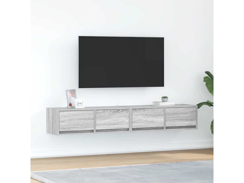 Meubles tv - banc tv - meuble de rangement 2 pcs sonoma gris 80x31x25,5 cm bois d'ingénierie  - Conforama B