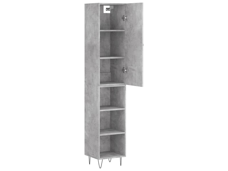  Buffet haut - bahut - meuble de rangement gris béton 34,5x34x180 cm bois d'ingénierie  - Conforama D
