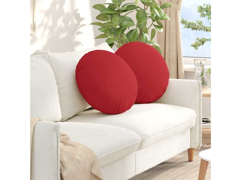 Lot de 2 coussins de siège, coussins décoratifs tissu rouge ø50 x 19 cm cf59860 - Conforama B