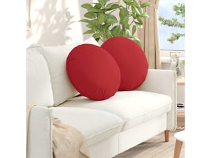 Lot de 2 coussins de siège, coussins décoratifs tissu rouge ø50 x 19 cm cf59860