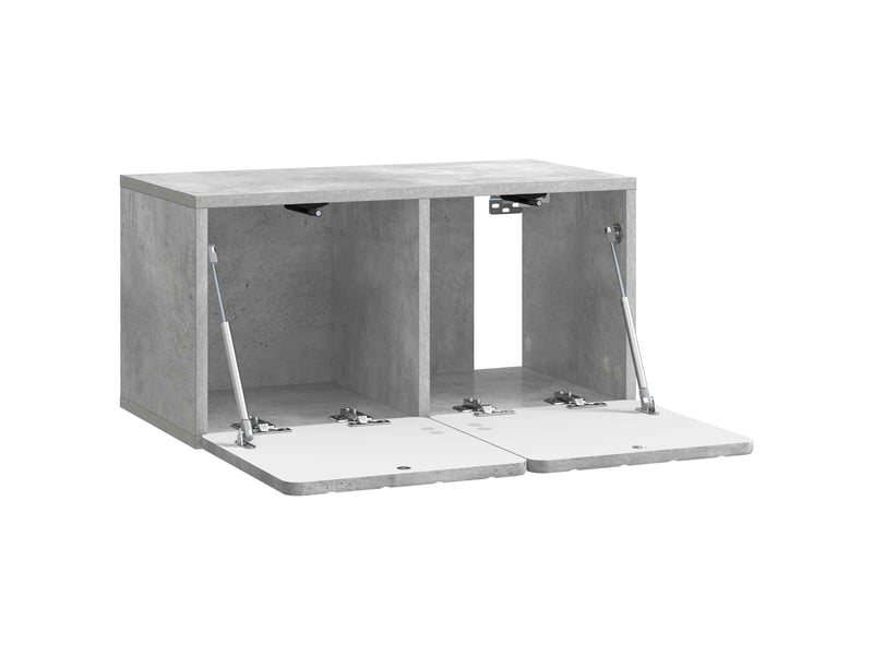  Meuble tv - banc tv - meuble de rangement mural 59,5 x 31 x 30 cm gris béton bois d'ingénierie  - Conforama E
