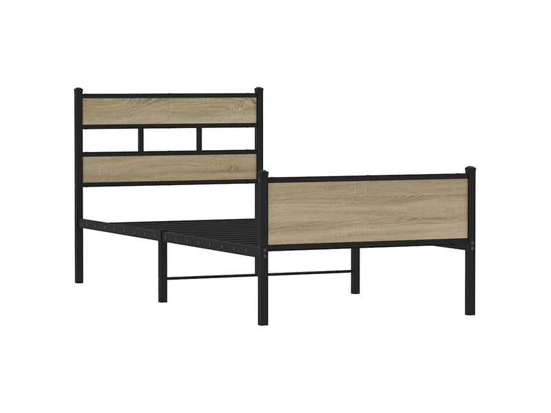  Lit simple- lit adulte -  cadre de lit sans matelas chêne sonoma 90x200 cm  - Conforama B
