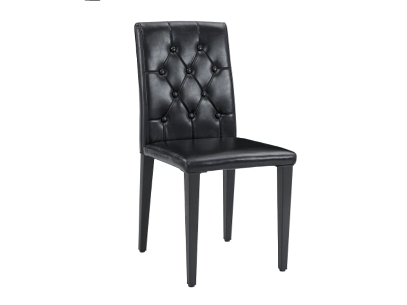  Table ronde en verre 85 cm avec 4 chaises pu capitonnées – ensemble design minimaliste moderne  - Conforama A