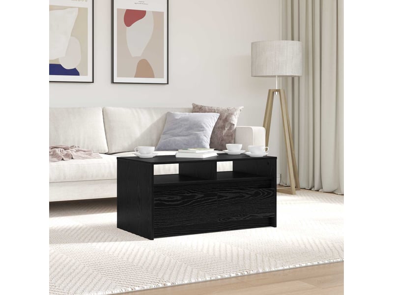 Table basse - table de salon - table à thé chêne noir 90 x 50 x 45 cm bois d'ingénierie - Conforama B