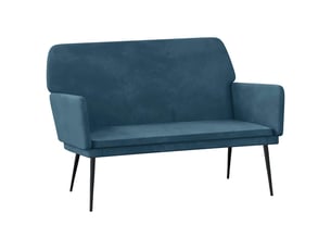 Banc, canapé 2 places bleu 108x79x79 cm velours shl95548