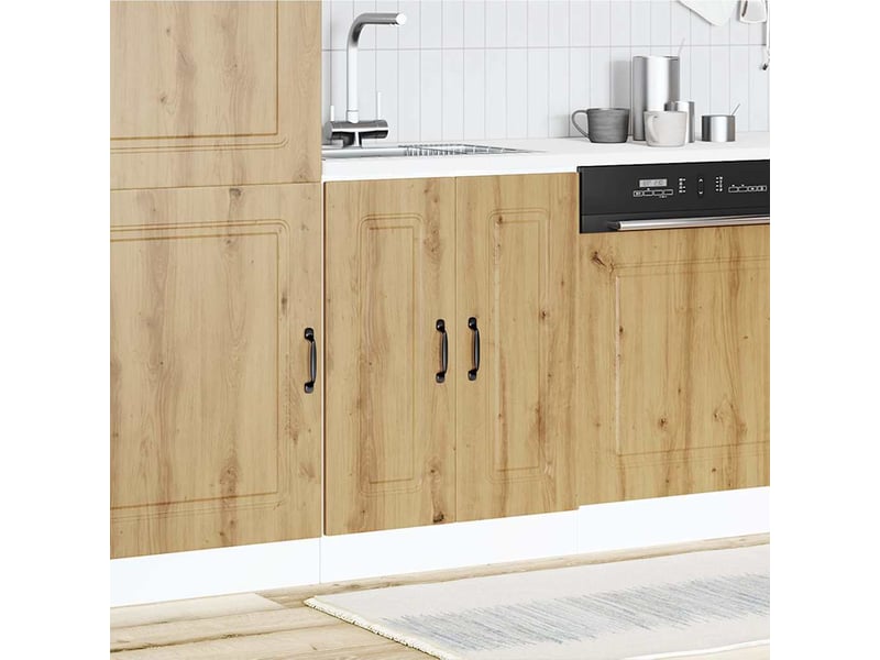 Meuble de cuisine, meuble bas pour évier kalmar chêne artisanal bois d'ingénierie - Conforama C