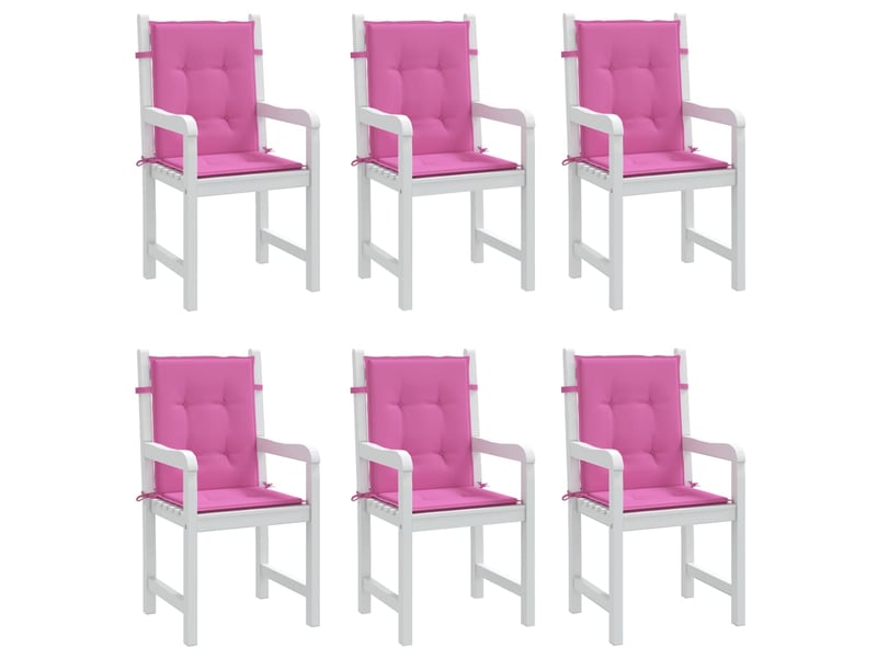  Lot de 6 coussins de dossier,  coussins de dos, tissu oxford rose cf59465  - Conforama D