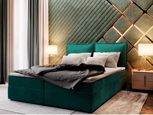 Lit avec rangement 160x200 cm <strong>MASSENO</strong> <strong></strong> coloris vert