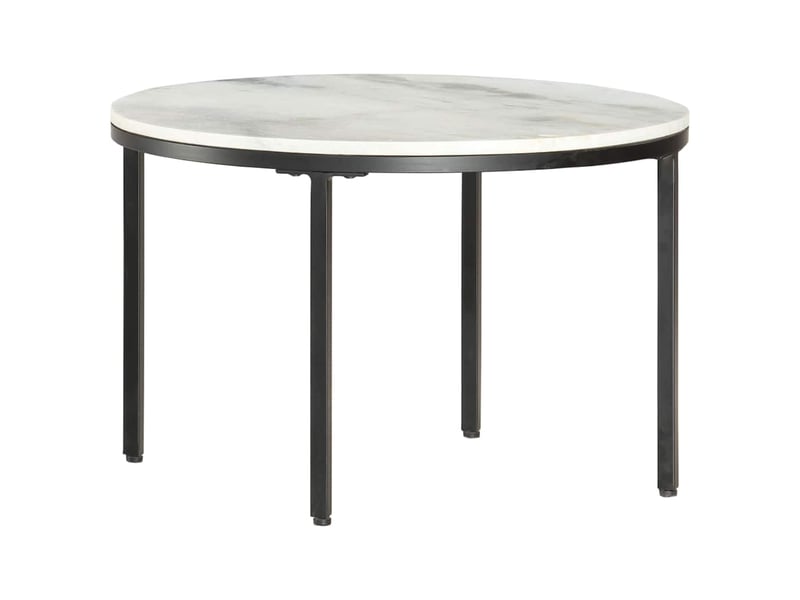  Table basse - table de salon - table à thé blanc et noir ø65 cm marbre solide véritable  - Conforama B