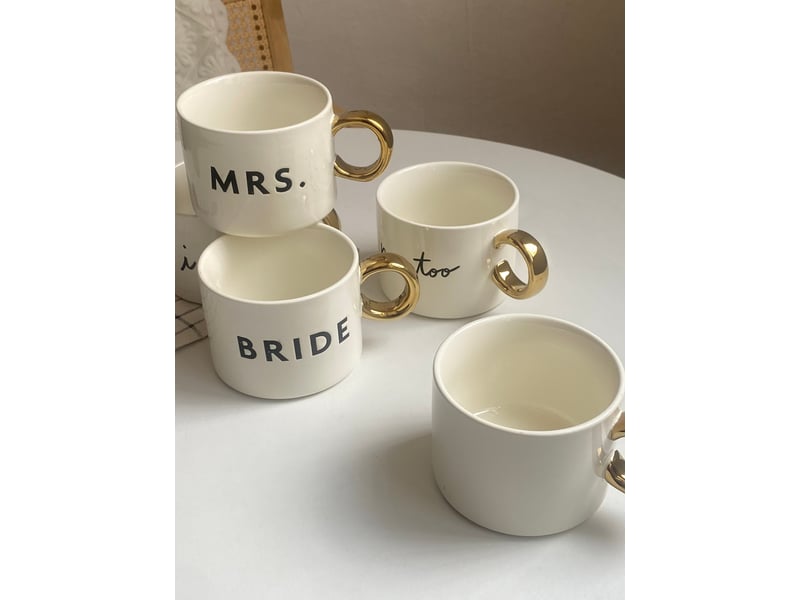  Mug en céramique, lettres ba, anse dorée, 450 ml  - Conforama C