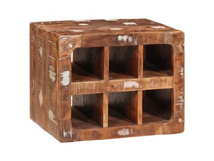 Étagère à vin, casier à bouteilles marron 44 x 30 x 35 cm bois recyclé solide cf41325