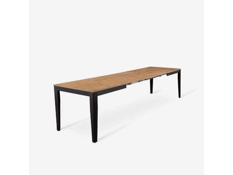  Table de salle à manger extensible avec pieds noirs 156316x90 moon - chêne  - Conforama C
