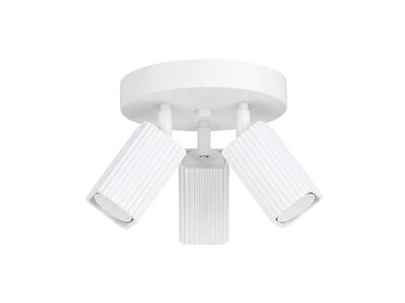  Plafonnier rayo 3p blanc aluminium moderne 18x20x20cm SL.3138 - Conforama A