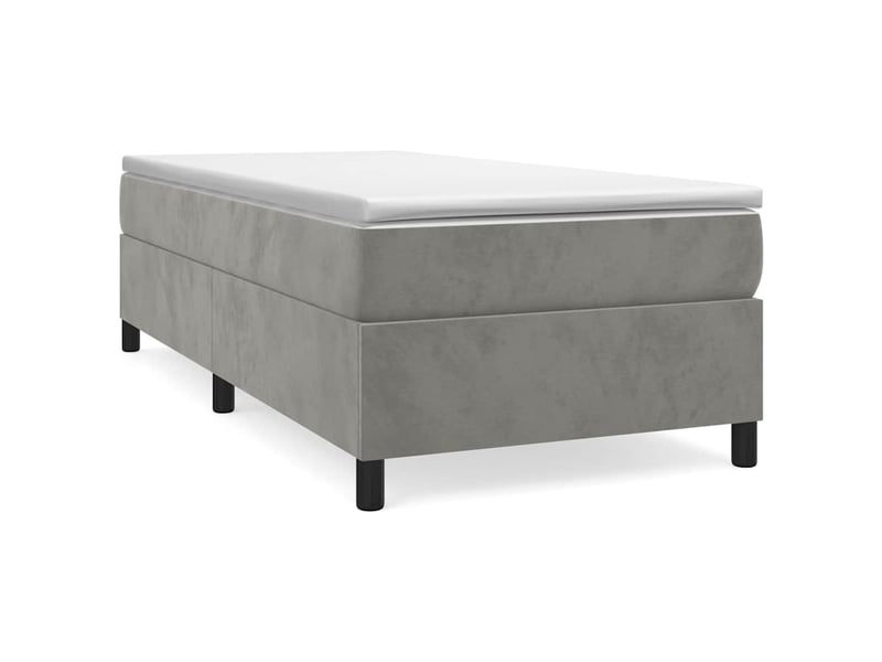  Lit simple- lit adulte -  cadre de lit à lattes gris clair 100x200 cm velours  - Conforama A