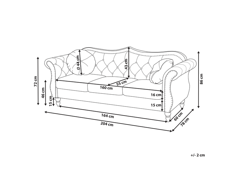 Canapé 3 places skien velours bleu paon  - Conforama C