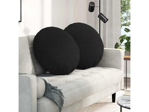 Lot de 2 coussins de siège, coussins décoratifs tissu noir ø60 x 21 cm cf59851