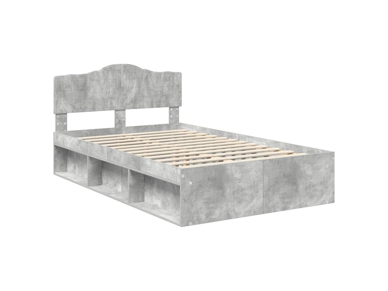  Lit double- lit adulte -  cadre de lit béton 120 x 200 cm bois de pin massif  - Conforama C