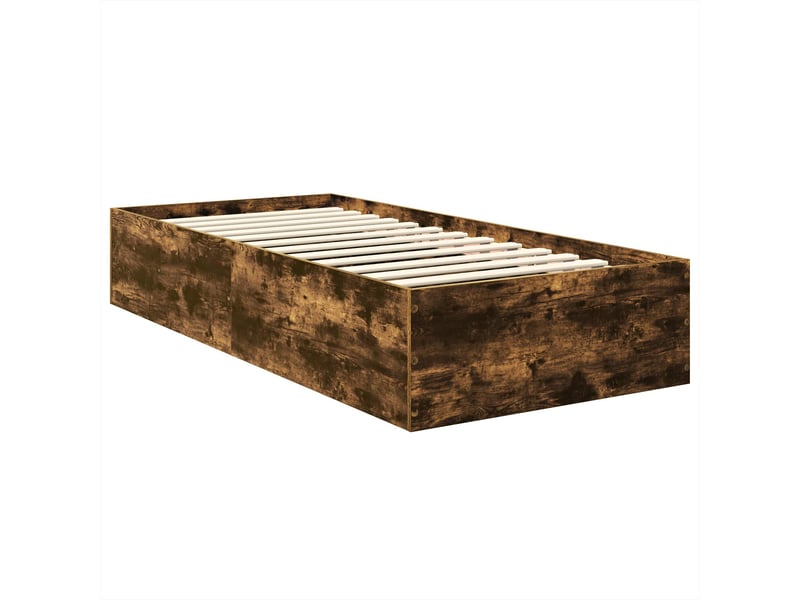  Lit simple- lit adulte -  cadre de lit chêne fumé 100 x 200 cm bois d'ingénierie  - Conforama D