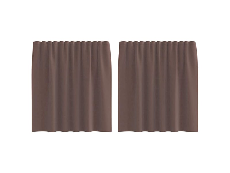 Lot de 2 rideaux en voile, voilages avec passants marron cf44445  - Conforama A