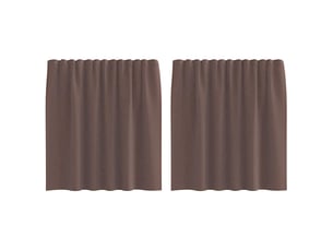 Lot de 2 rideaux en voile, voilages avec passants marron cf44445
